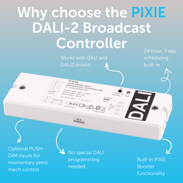 PIXIE Smart DALI Broadcast Controller PC155DLB-R-BTAM
