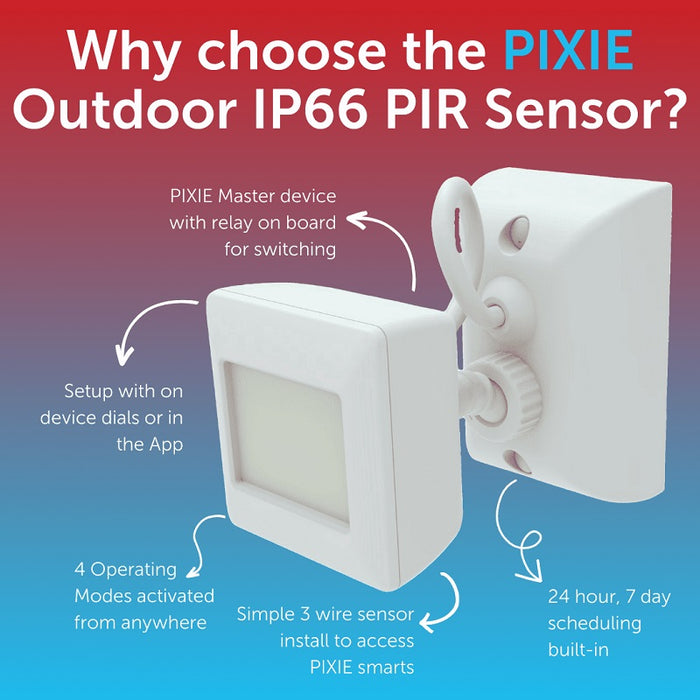 PIXIE Smart PIR Sensor Outdoor Wall Mount