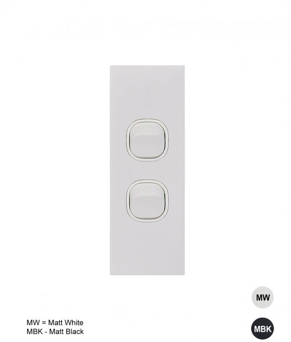 Clouded Leopard Architrave 2 Gang Switch