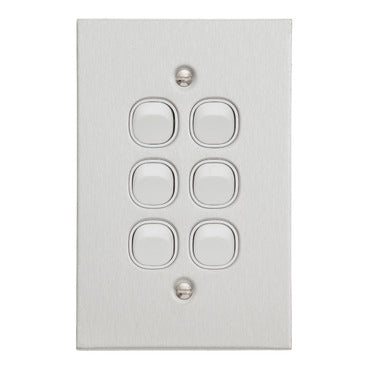 Clipsal Stainless steel 6 Gang Switch