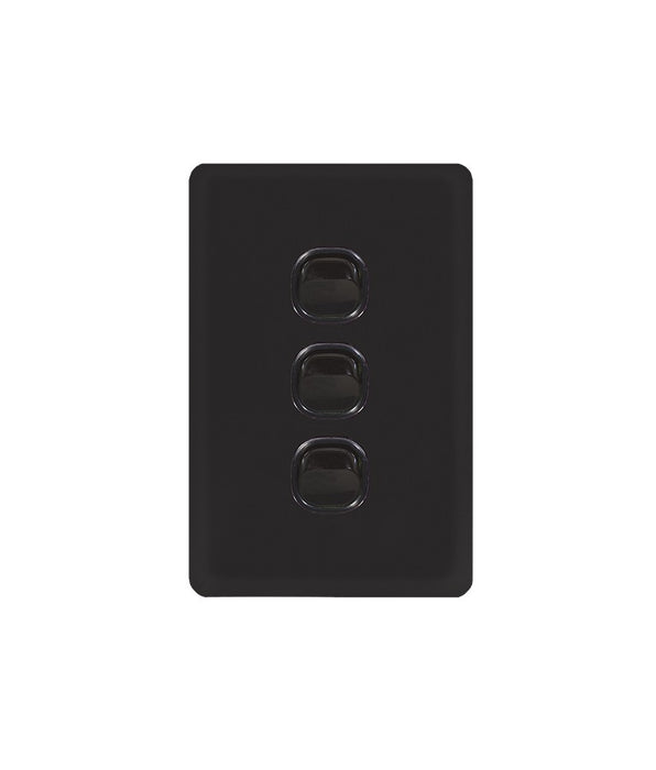 Senoa Simple Vertical 3 Gang Switch black
