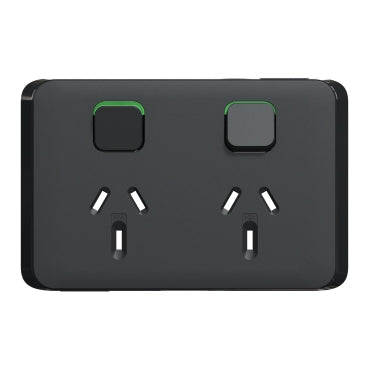 clipsal iconic double powerpoint switch cover plate 10a