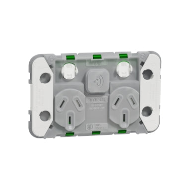 clipsal iconic connected double switch socket outlet 10a