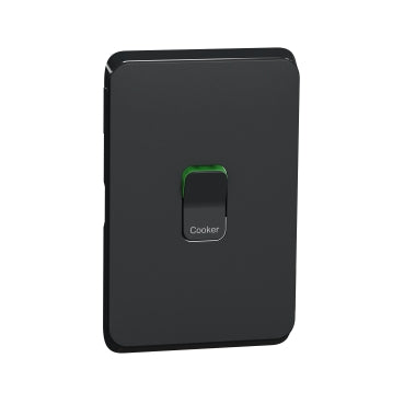 clipsal iconic cooker switch plate cover only black