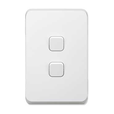 clipsal 3042c vw 2 gang switch plate skin only vivid white