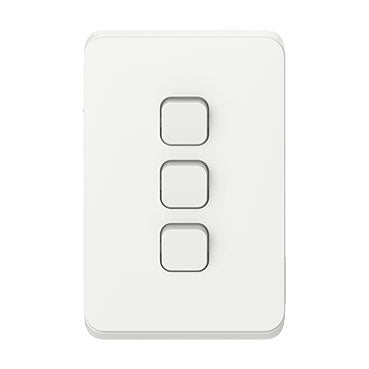 clipsal iconic 3 gang switch plate skin only