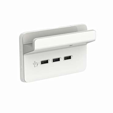 clipsal 3043hs vw usb charging station skin with shelf 3 gang horizontal mount vivid white