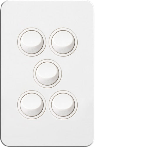 Hager Silhouette Complete Switch - 5 Gang