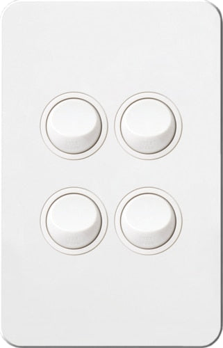 Hager Silhouette Complete Switch - 4 Gang