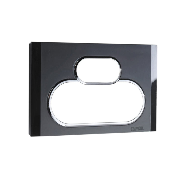 clipsal saturn range double switched socket outlet cover only horizon black