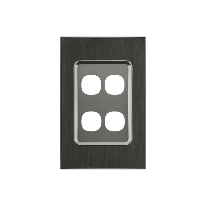 clipsal saturn series 6 gang grid and plate assembly horizon black
