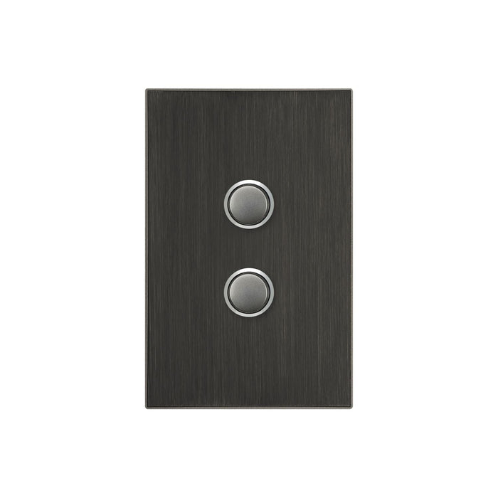 clipsal saturn 2 gang switch plate cover only horizon black 4062pbc hb