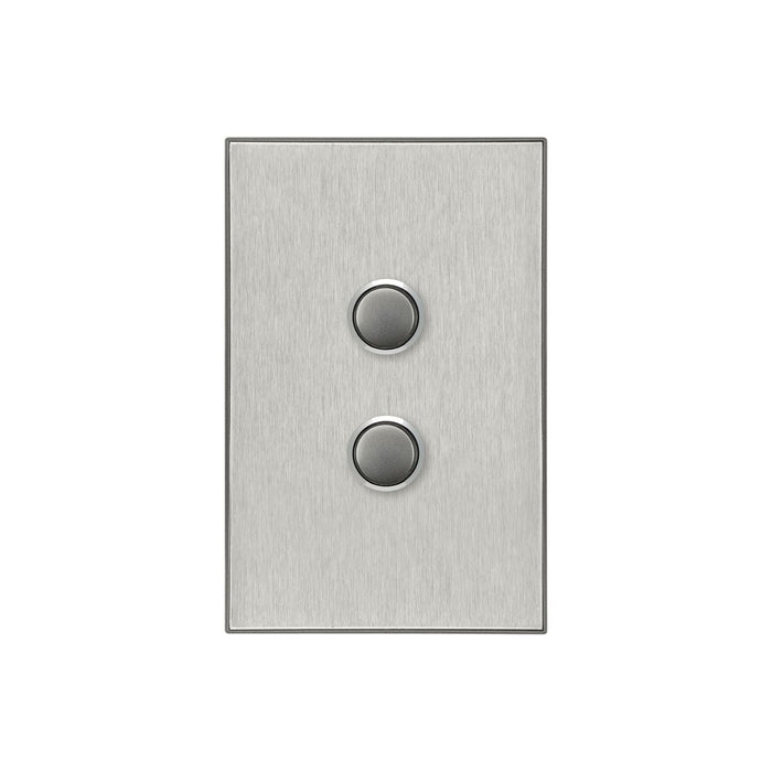 clipsal saturn 2 gang switch plate cover only horizon silver 4062pbc hs