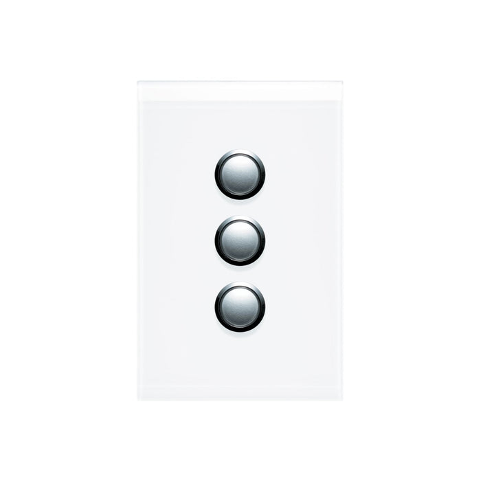 clipsal saturn series 3 gang switch plate cover only pure white