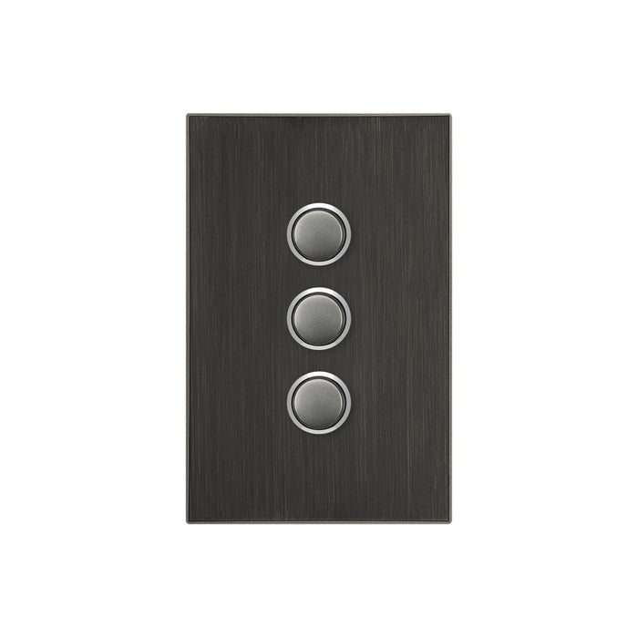 clipsal saturn series 3 gang switch plate cover only horizon black