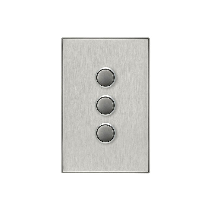 clipsal saturn series 3 gang switch plate cover only horizon silver