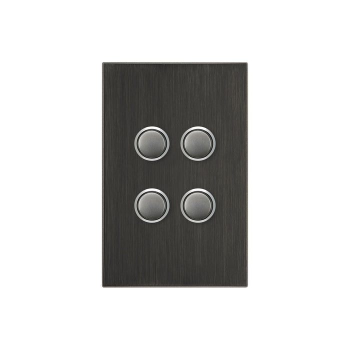 clipsal saturn series 4 gang switch plate cover only horizon black