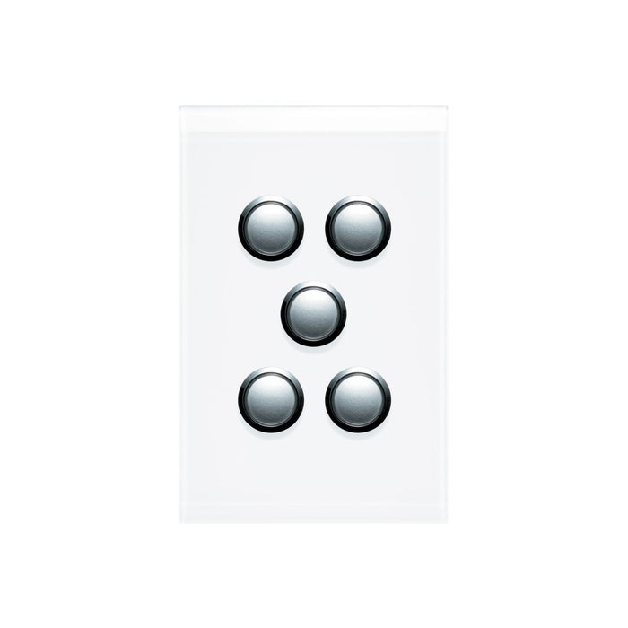 clipsal saturn series 5 gang switch plate cover only pure white