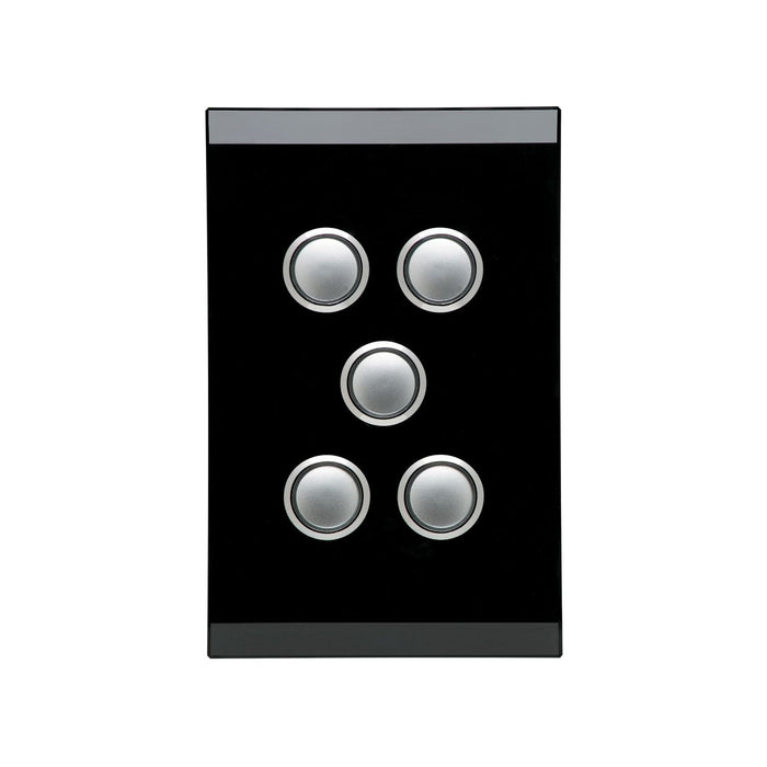 clipsal saturn series 5 gang switch plate cover only espresso black