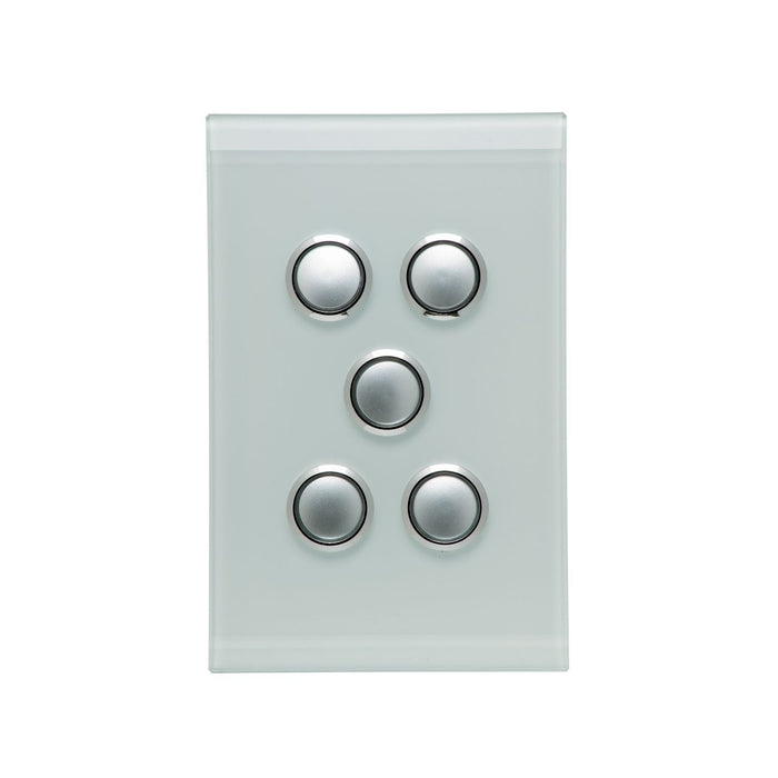 clipsal saturn series 5 gang switch plate cover only ocean mist