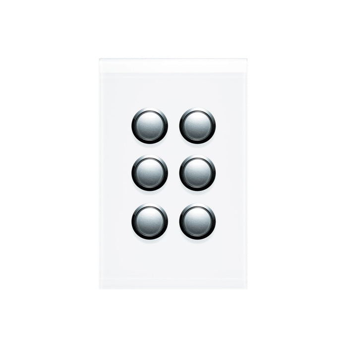 clipsal saturn series 6 gang switch plate cover only pure white