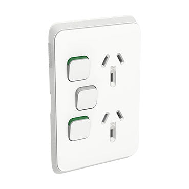 clipsal iconic double powerpoint with extra switch cover plate 10a