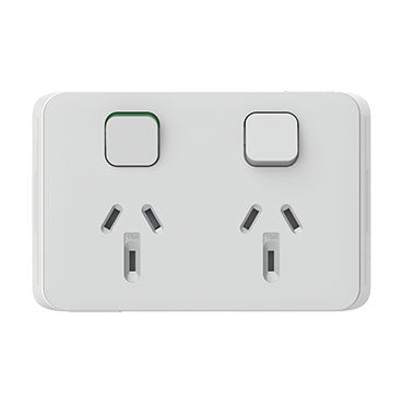 clipsal iconic double powerpoint switch cover plate 10a