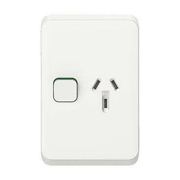 clipsal iconic single powerpoint cover plate vertical 10a