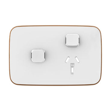 clipsal iconic essence single powerpoint with extra switch cover only
