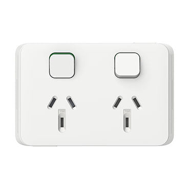 clipsal iconic double powerpoint switch cover plate 10a