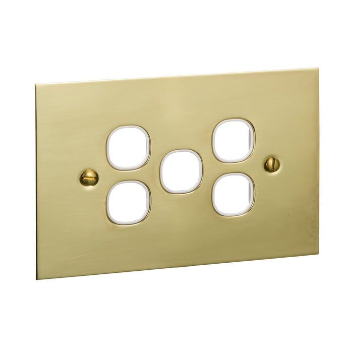 clipsal bbsl polished brass 5 gang grid and plate assembly