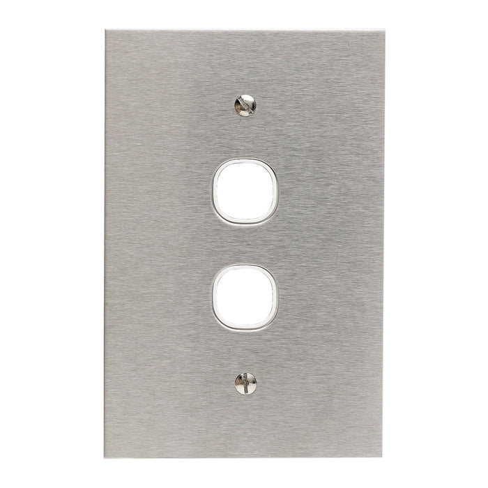 clipsal bsl stainless steel 2 gang grid and plate assembly
