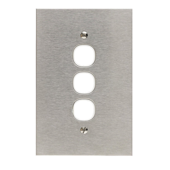 clipsal bsl stainless steel 3 gang grid and plate assembly