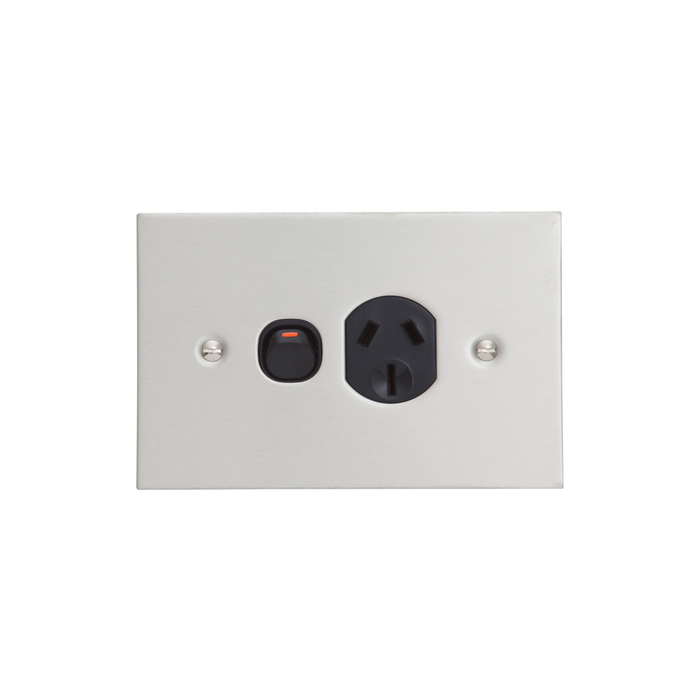 Clipsal BSL Stainless Steel Single Powerpoint Outlet