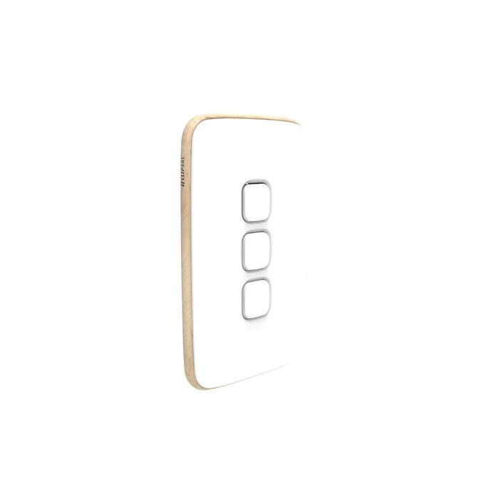 clipsal iconic 3 gang switch plate skin only arctic white