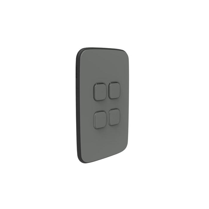 clipsal iconic 4 gang switch plate skin only ash grey