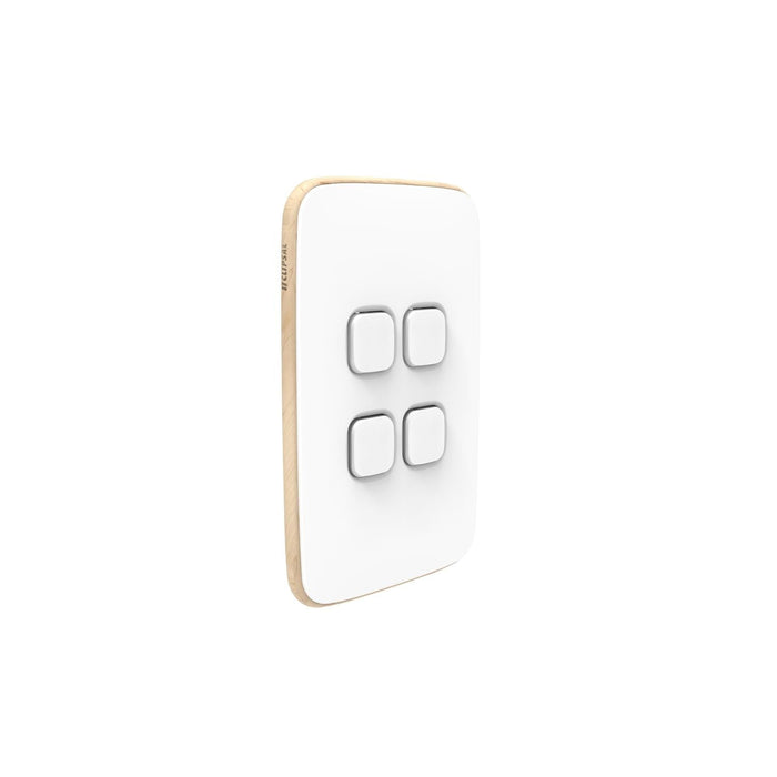 clipsal iconic 4 gang switch plate skin only arctic white