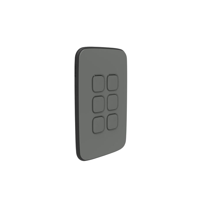 clipsal iconic 6 gang switch plate skin only ash grey