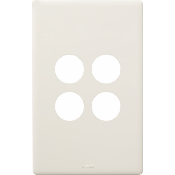 Legrand Excel Life 4 Gang Switch Plate - Cover Only, Available in 4 Colours