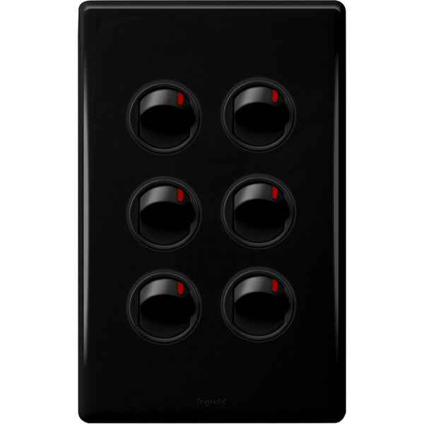 Legrand Excel Life Dedicated Plate 6 Gang Switch, Available in 5 Colours