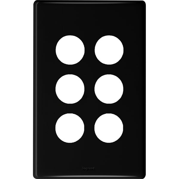 Legrand Excel Life 6 Gang Switch Plate - Cover Only, Available in 4 Colours
