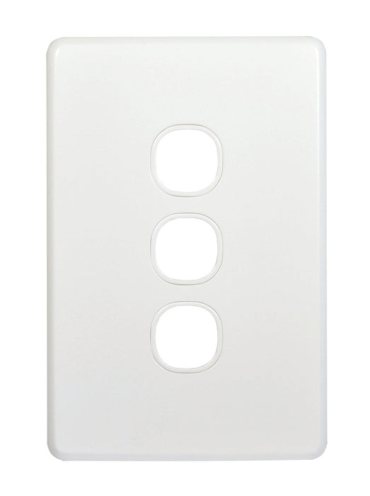 Flat Cat Slimline 3 Gang Grid And Plate Assembly