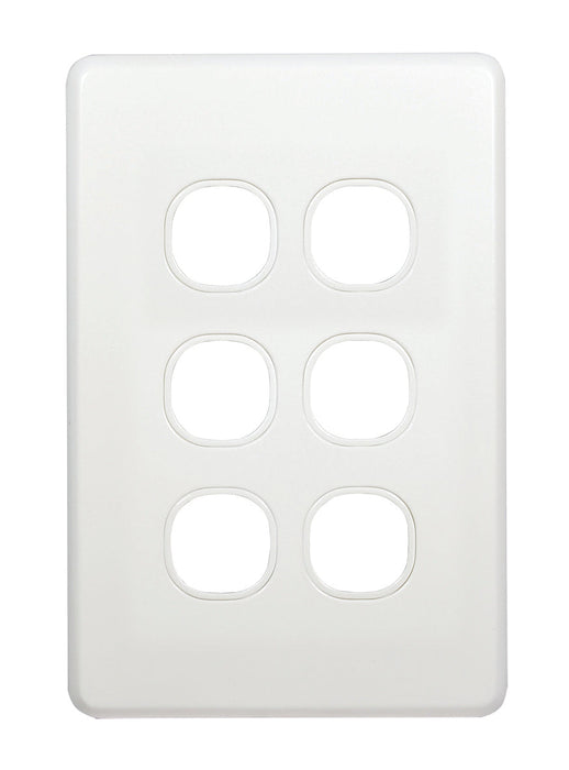 Flat Cat Slimline 6 Gang Grid And Plate Assembly