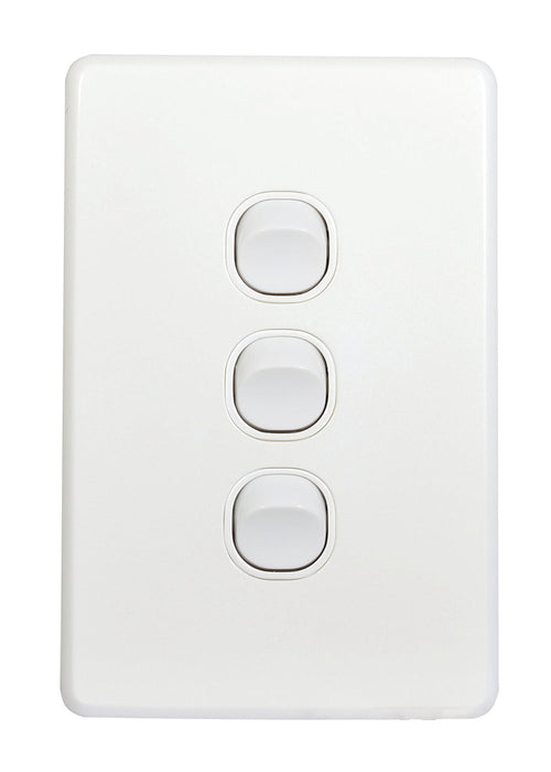 Flat Cat Slimline 3 Gang Complete Switch