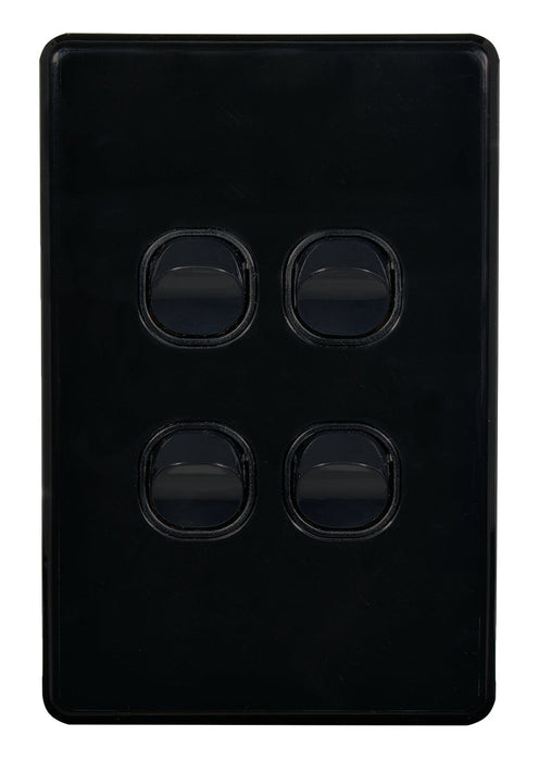 Flat Cat Slimline 4 Gang Complete Switch