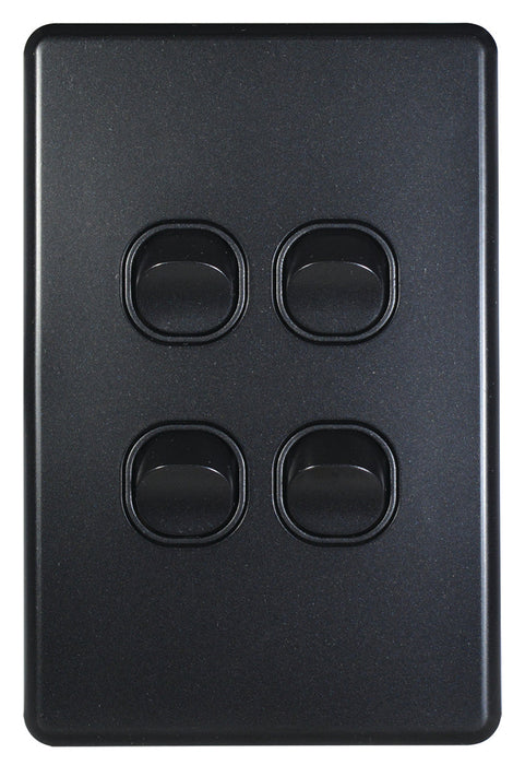 Flat Cat Slimline 4 Gang Complete Switch