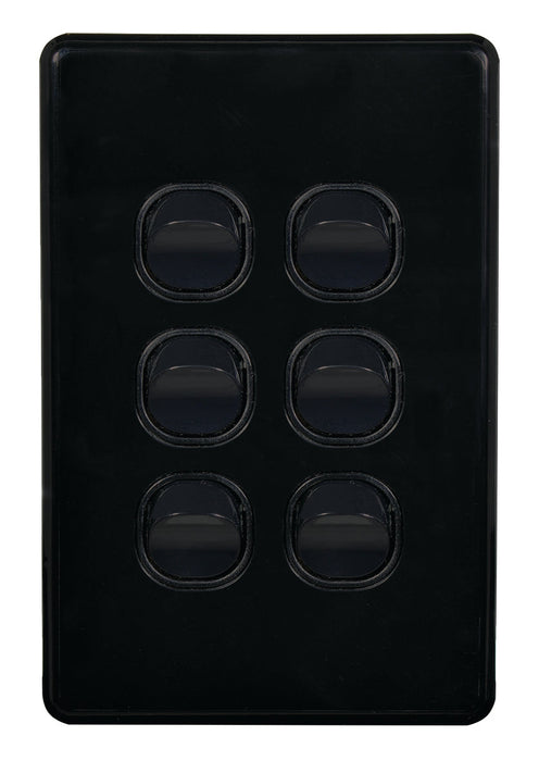 Flat Cat Slimline 6 Gang Complete Switch