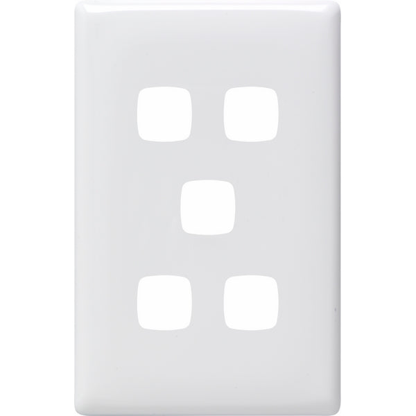 HPM Linea 5 Gang Switch - Cover Plate Only,Variety of Finishes