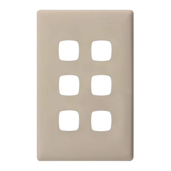 HPM Linea 6 Gang Switch - Cover Plate Only, Variety of Finishes