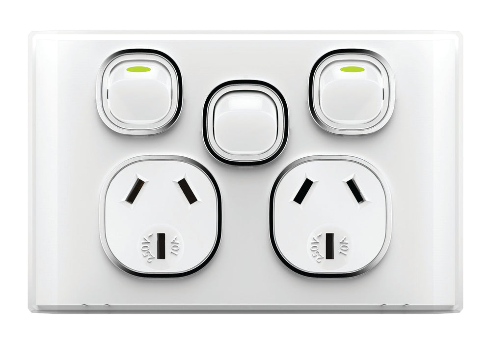 Snow Leopard Double Power Point With Extra Switch